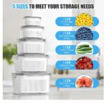 Kit de 5 recipientes para almacenamiento de frutas y vegetales - Entrega Inmediata