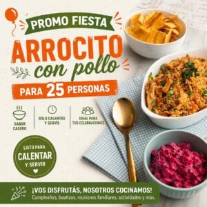 ¡Promo Fiesta x25 Personas! Arrocito con pollo